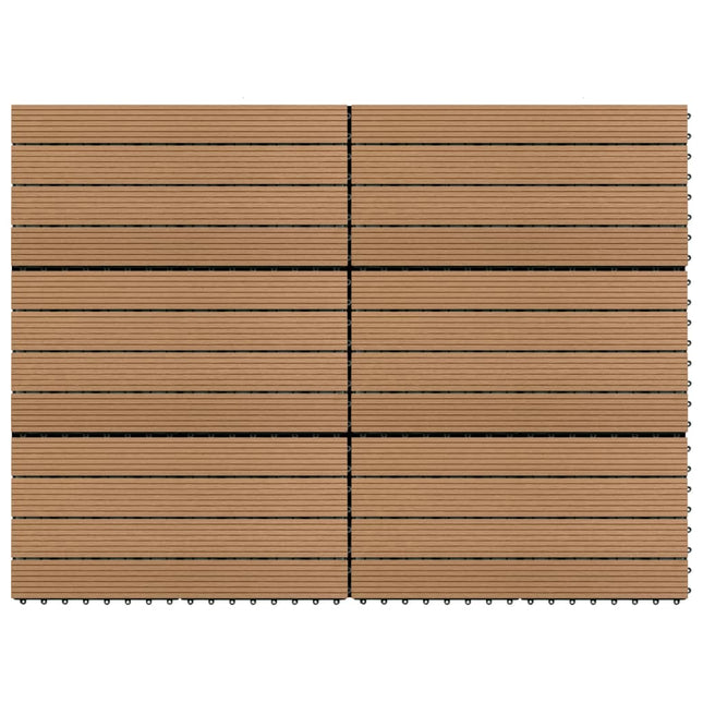 Piastrelle per Decking in WPC 6 pz 60x30 cm 1,08 m² Marrone