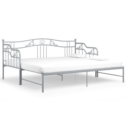 Telaio Divano Letto Estraibile Grigio in Metallo 90x200 cm