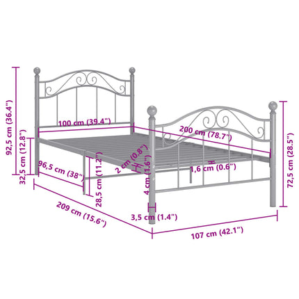 Giroletto Grigio in Metallo 100x200 cm