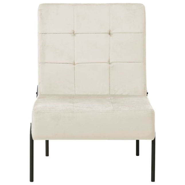 Poltrona Relax 65x79x87 cm Bianco Crema in Velluto