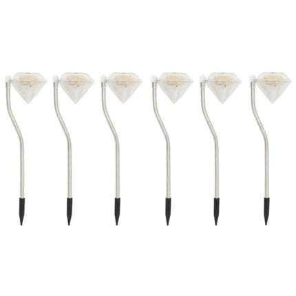 Luci Solari a LED da Giardino 6 pz 9x7,8x29,5 cm