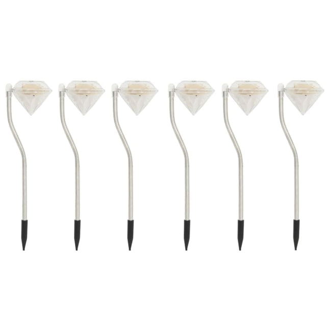 Luci Solari a LED da Giardino 6 pz 9x7,8x29,5 cm