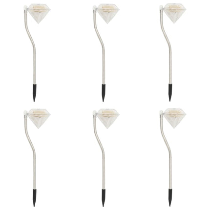 Luci Solari a LED da Giardino 6 pz 9x7,8x29,5 cm