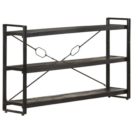 Libreria a 3 Ripiani 140x30x80 cm Nero Legno Massello di Mango
