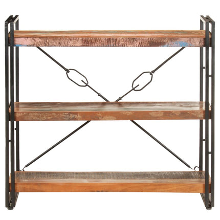 Libreria a 3 Ripiani 90x30x80 cm in Massello di Recupero