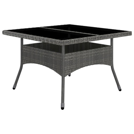 Set Mobili da Pranzo da Giardino 9 pz Polyrattan Acacia Grigio