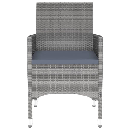 Set da Pranzo Giardino 7 pz Polyrattan e Vetro Temperato Grigio