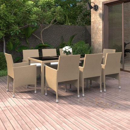 Set Mobili da Pranzo per Giardino 5 pz in Polyrattan Beige