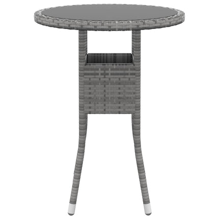 Set da Pranzo per Giardino 3 pz in Polyrattan Grigio