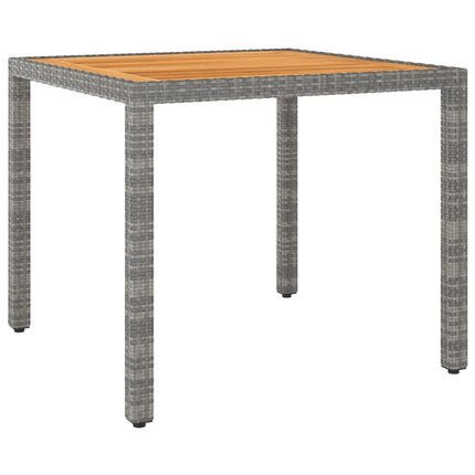 Set da Pranzo per Giardino 3 pz in Polyrattan Grigio