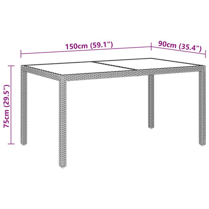 Set Mobili da Pranzo per Giardino 5 pz in Polyrattan Grigio