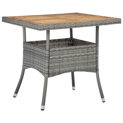 Set da Pranzo da Giardino 3 pz in Polyrattan e Acacia Grigio