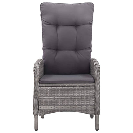 Set da Pranzo da Giardino 5 pz in Polyrattan e Acacia Grigio