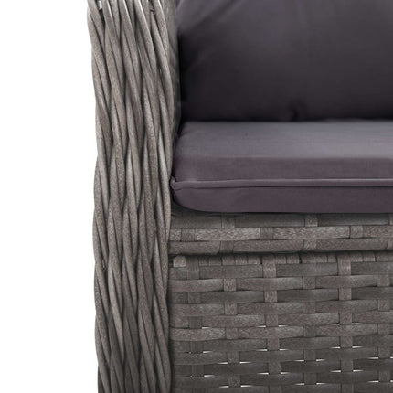 Set da Pranzo da Giardino 5 pz in Polyrattan e Acacia Grigio