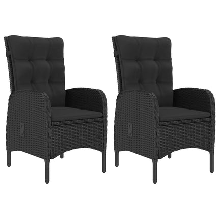 Set da Bistrot per Giardino 3 pz in Polyrattan e Acacia Nero