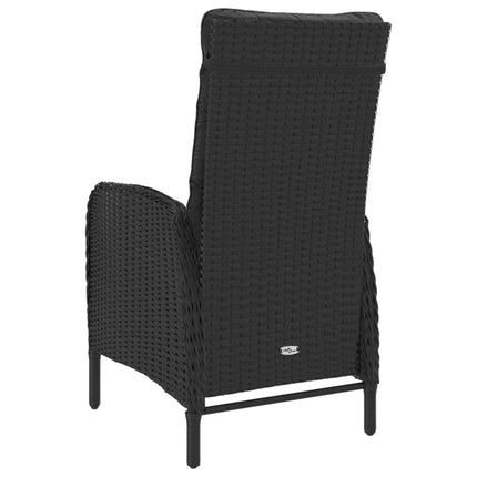 Set da Bistrot per Giardino 3 pz in Polyrattan e Acacia Nero
