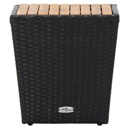 Set da Bistrot per Giardino 3 pz in Polyrattan e Acacia Nero