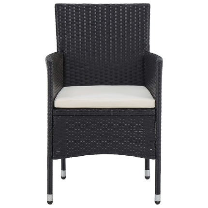 Set da Pranzo da Giardino 11 pz in Polyrattan Nero
