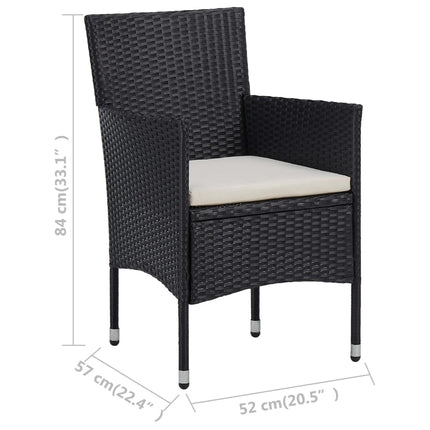 Set da Pranzo da Giardino 11 pz in Polyrattan Nero