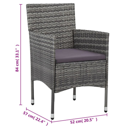 Set Pranzo da Giardino 11pz in Polyrattan Grigio