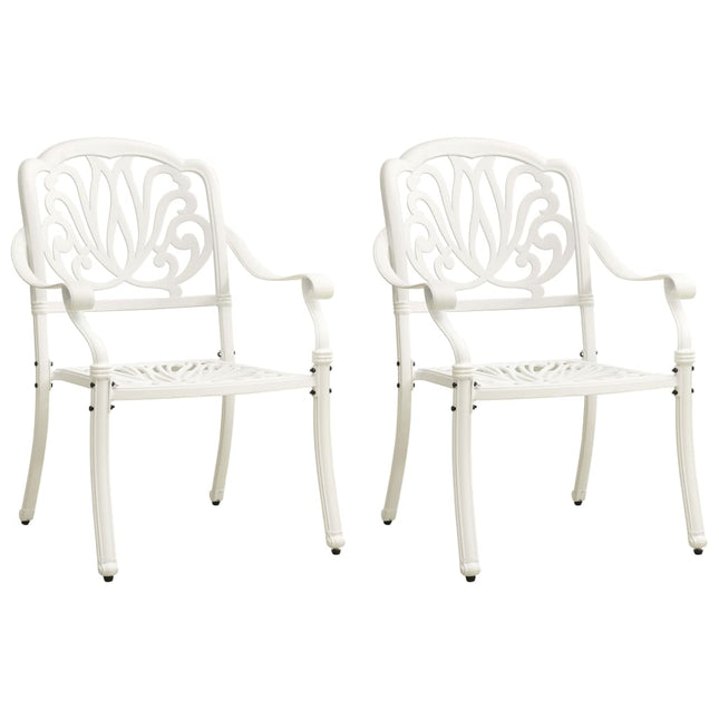 Sedie da Giardino 2 pz in Alluminio Pressofuso Bianco