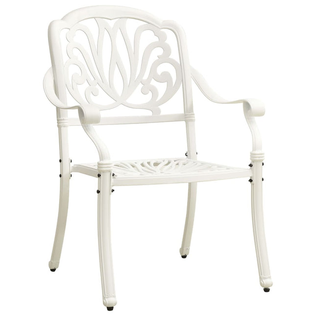 Sedie da Giardino 2 pz in Alluminio Pressofuso Bianco