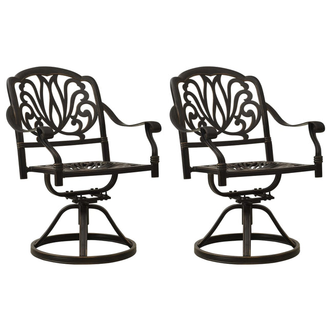 Sedie da Giardino Girevoli 2 pz in Alluminio Pressofuso Bronzo