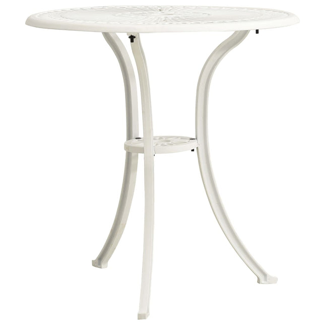 Tavolo da Giardino Bianco 62x62x65 cm in Alluminio Pressofuso