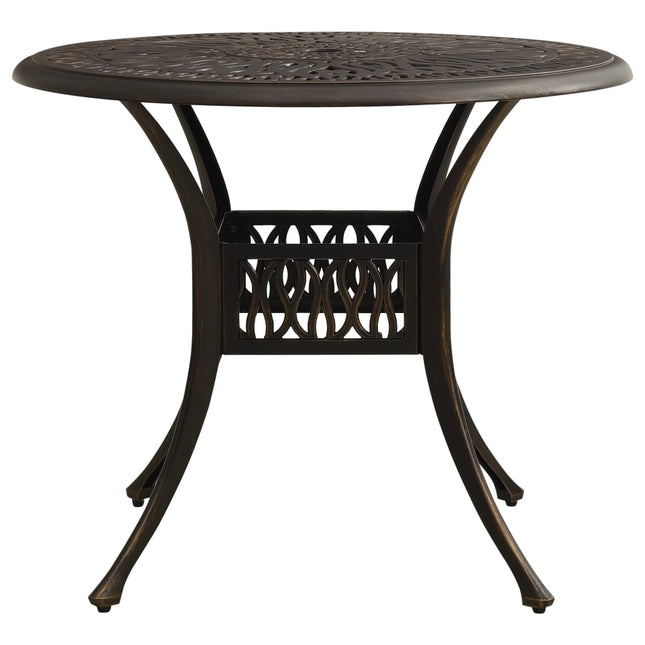 Tavolo da Giardino Bronzo 90x90x74 cm in Alluminio Pressofuso