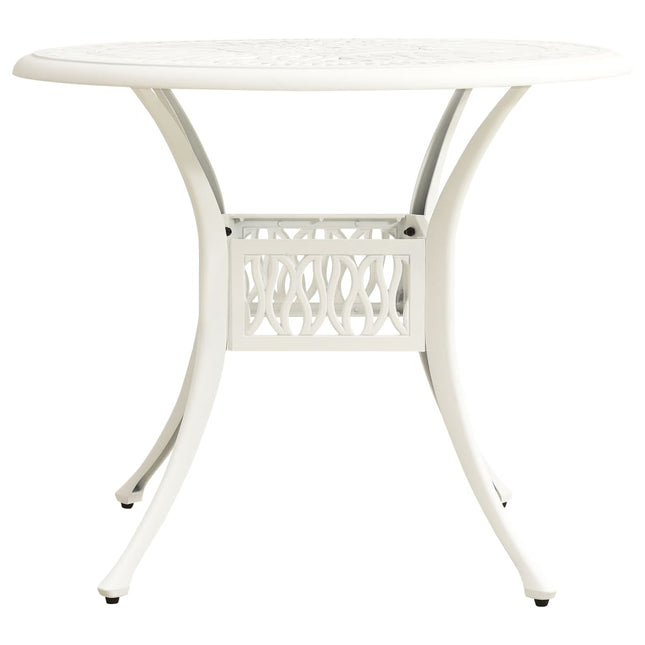 Tavolo da Giardino Bianco 90x90x74 cm in Alluminio Pressofuso
