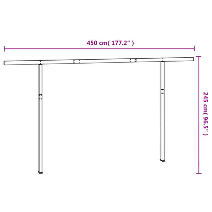 Set Pali per Tenda da Sole Antracite 450x245 cm Ferro