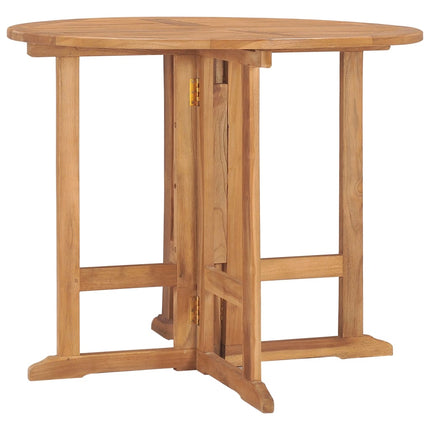 Tavolo da Giardino Pieghevole Ã˜90x75 cm in Massello di Teak