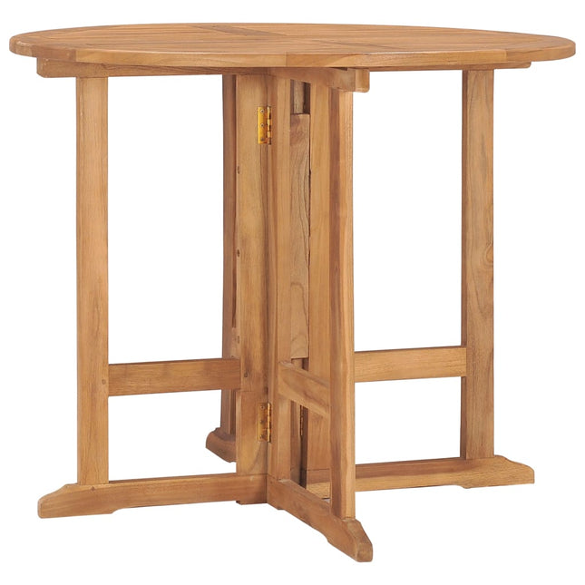 Tavolo da Giardino Pieghevole Ã˜90x75 cm in Massello di Teak