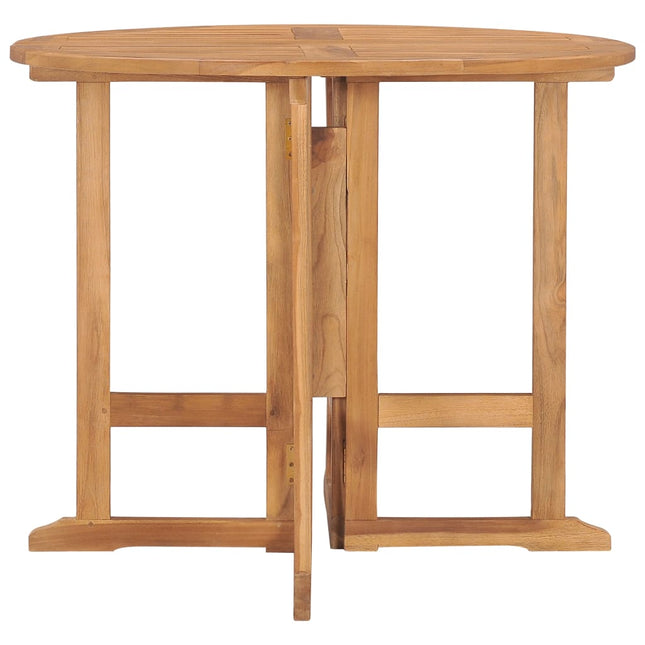 Tavolo da Giardino Pieghevole Ã˜90x75 cm in Massello di Teak