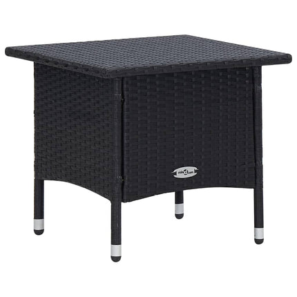 Set Divani da Giardino 3 pz con Cuscini in Polyrattan Nero