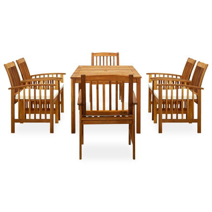 Set da Pranzo da Giardino 7 pz con Cuscini Massello di Acacia
