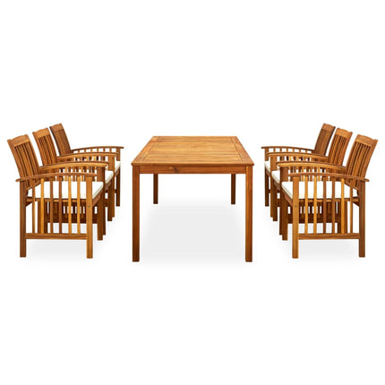 Set da Pranzo da Giardino 7 pz con Cuscini Massello di Acacia