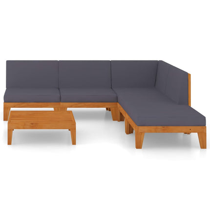 Set Divani da Giardino 6 pz con Cuscini in Massello di Acacia