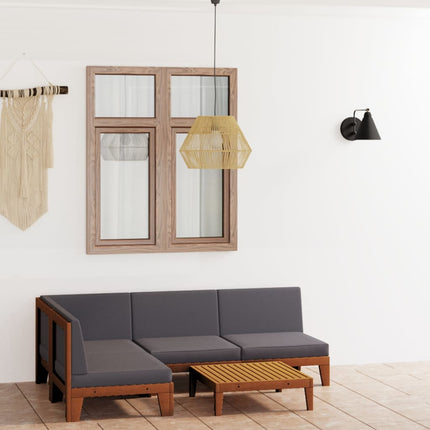 Set Divani da Giardino 5 pz con Cuscini in Massello di Acacia