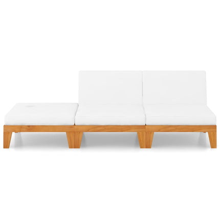 Set Divani da Giardino 3 pz con Cuscini in Massello di Acacia