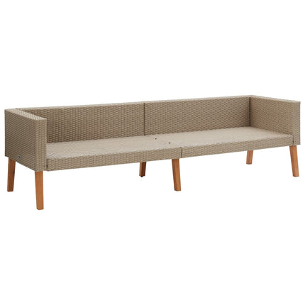 Set Divani da Giardino 4 pz con Cuscini in Polyrattan Beige