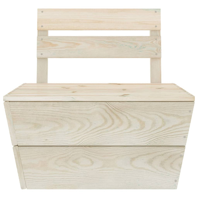 Divano Centrale Componibile su Pallet Legno di Abete Impregnato