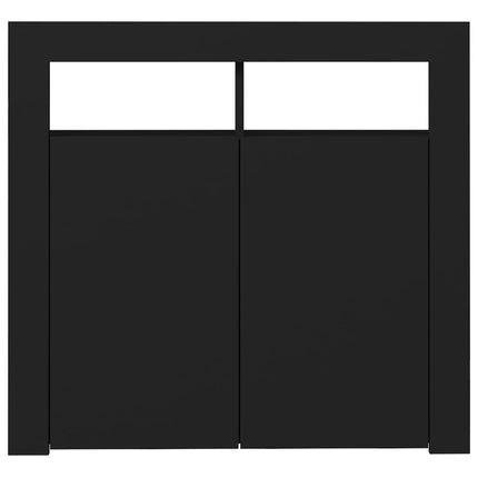 Credenza con Luci LED Nera 80x35x75 cm