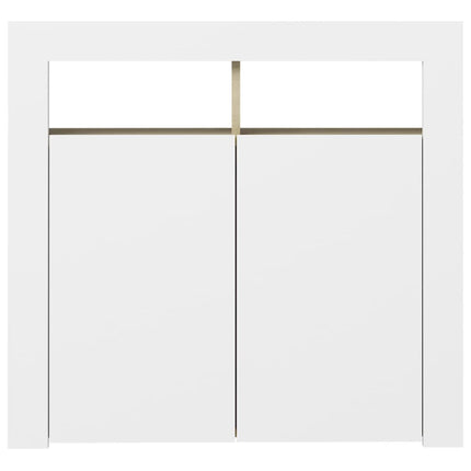 Credenza con Luci LED Bianco e Rovere Sonoma 80x35x75 cm