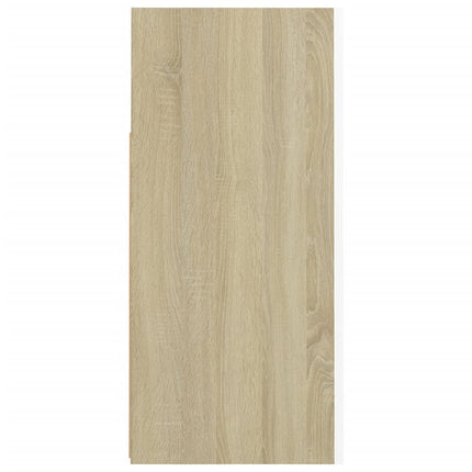 Credenza con Luci LED Bianco e Rovere Sonoma 80x35x75 cm