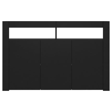 Credenza con Luci LED Nera 115,5x30x75 cm