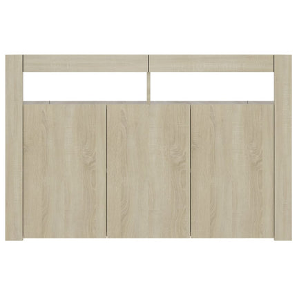 Credenza con Luci LED Rovere Sonoma 115,5x30x75 cm
