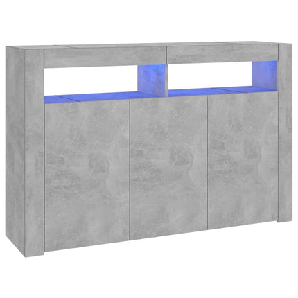 Credenza con Luci LED Grigio Cemento 115,5x30x75 cm