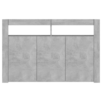 Credenza con Luci LED Grigio Cemento 115,5x30x75 cm