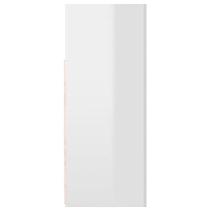 Credenza con Luci LED Bianco Lucido 115,5x30x75 cm